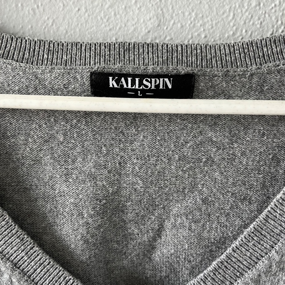 Kallspin wool blend v neck sweater Size L - Picture 4 of 6